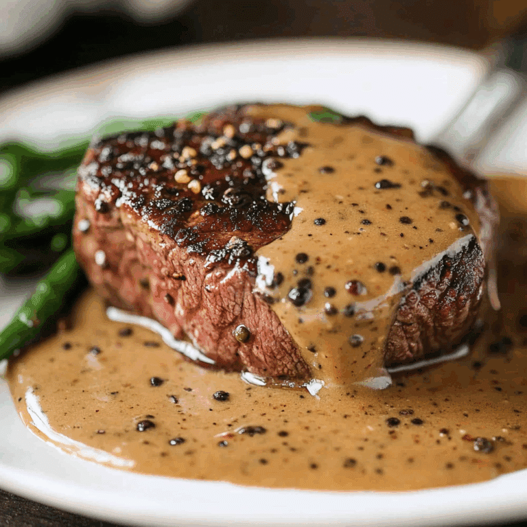 Filet Mignon with Peppercorn Sauce Recipe