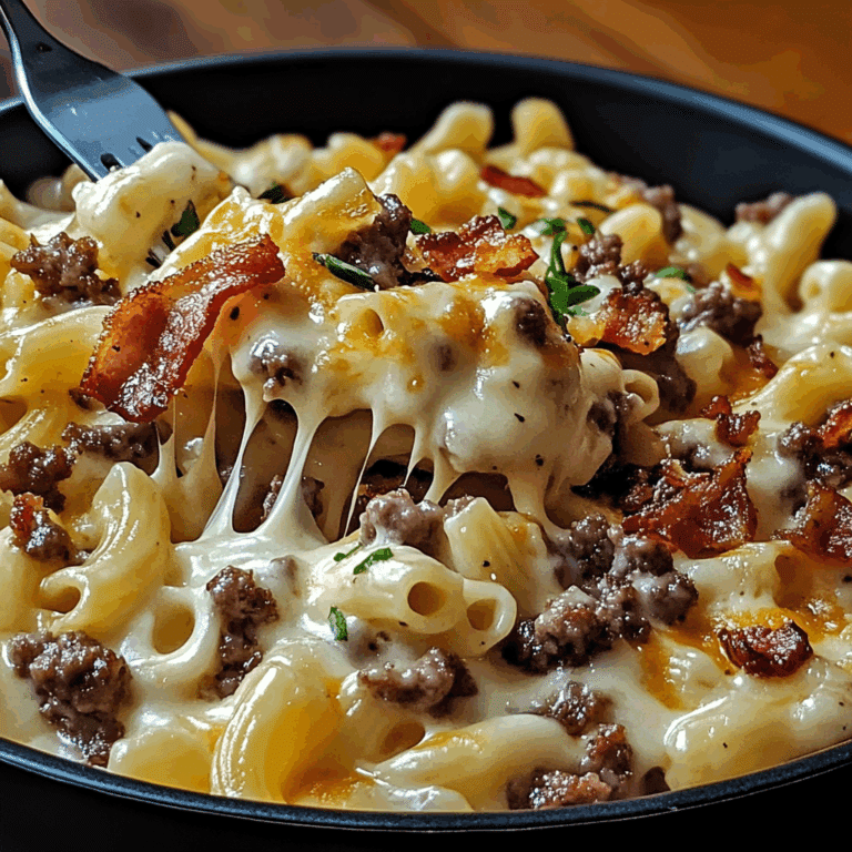 Loaded Bacon Cheeseburger Alfredo Pasta
