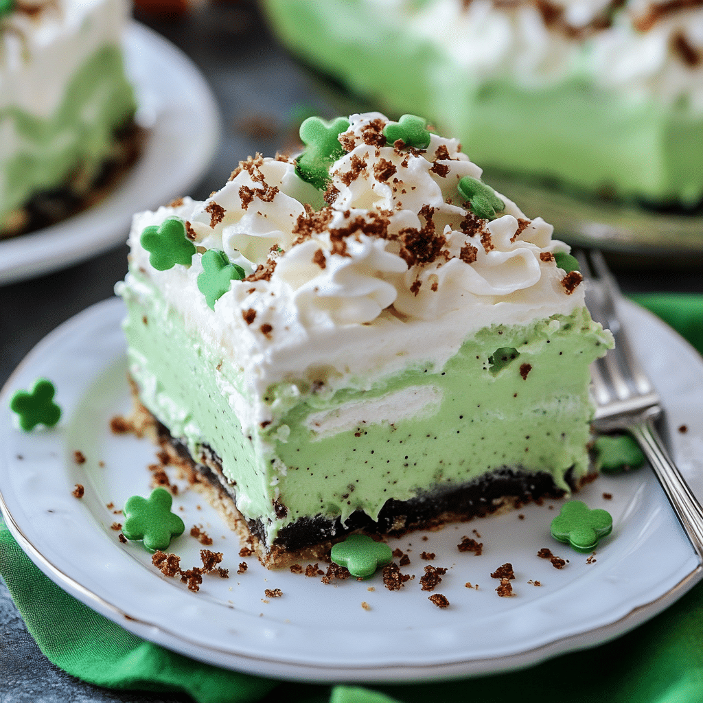 Shamrock Shake Dessert Lasagna