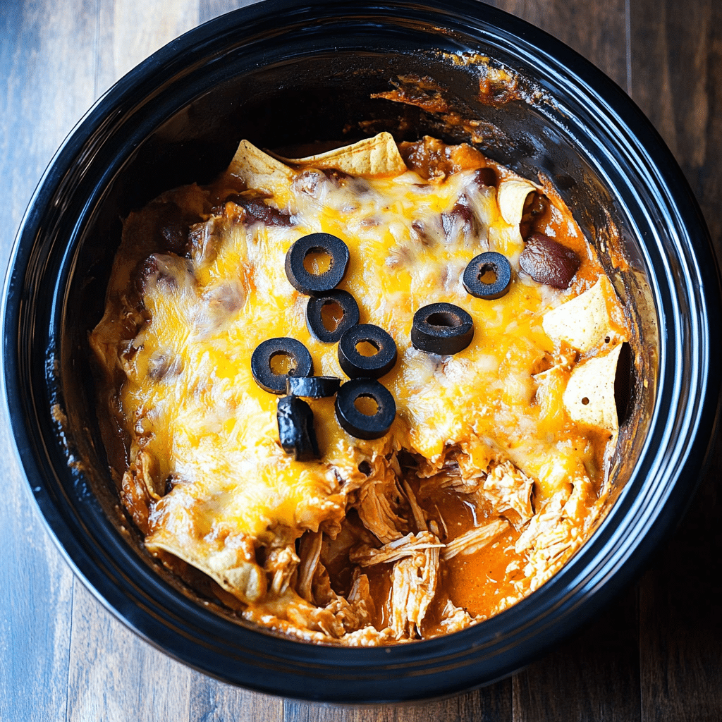 Crock Pot Chicken Enchilada Casserole
