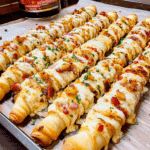 Garlic Butter Bacon Alfredo Pizza Twists