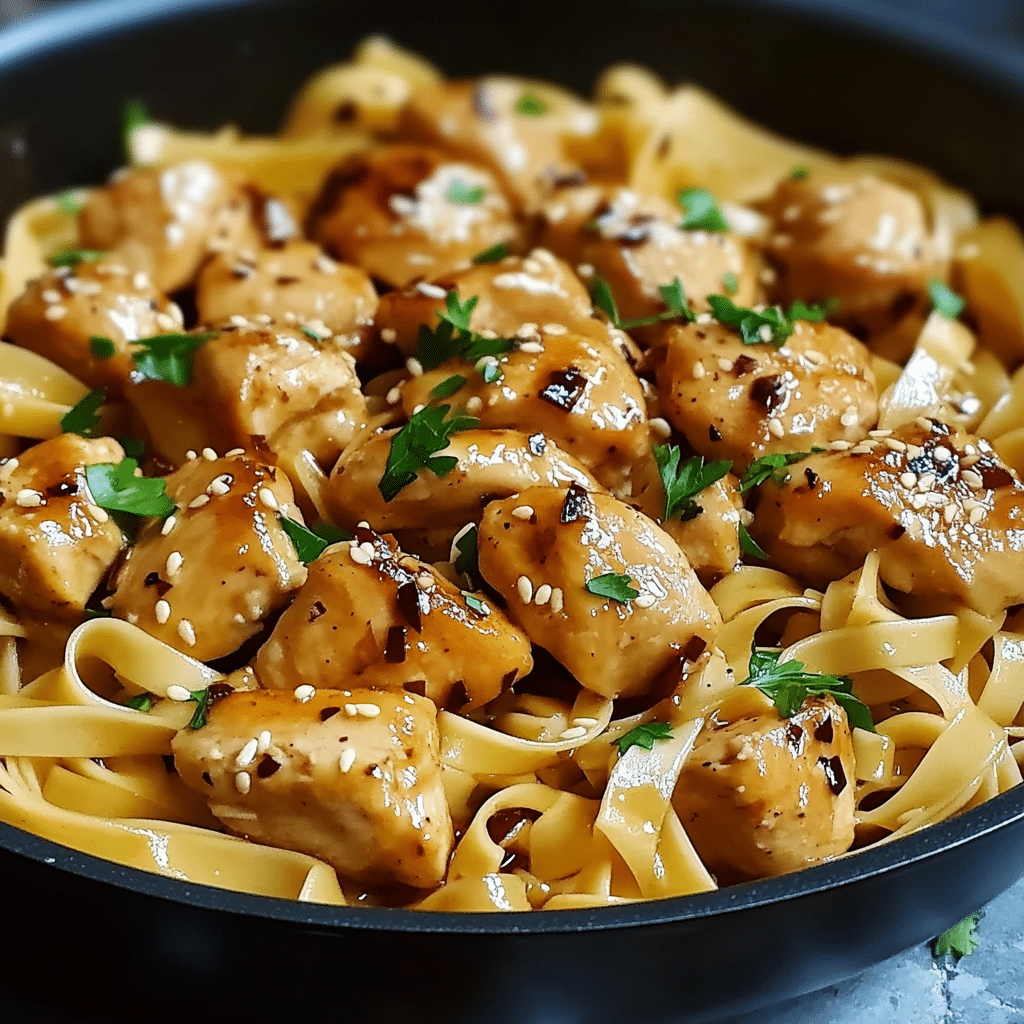 One-Pot Honey Garlic Chicken and Noodles