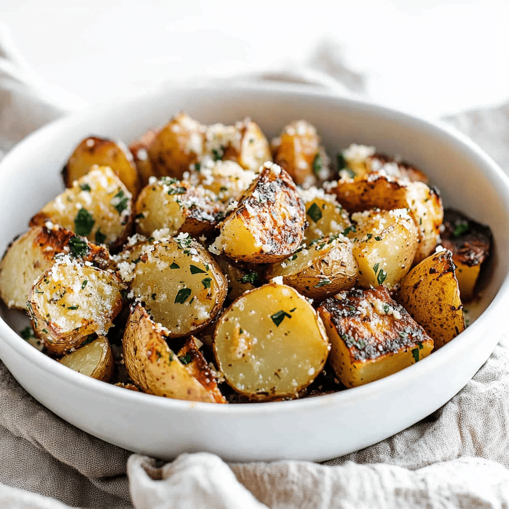 Roasted Garlic Butter Parmesan Potatoes