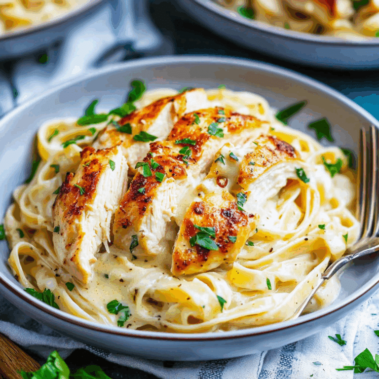 Skinny Low-Fat Chicken Fettuccine Alfredo