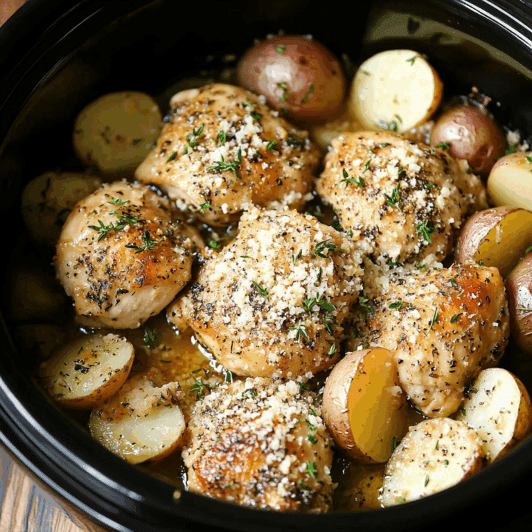 Slow Cooker Garlic Parmesan Chicken and Potatoes
