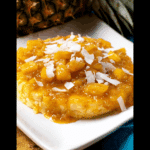 Hawaiian Style Baked Brie with Pineapple & Mango