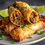 Mexican Eggrolls with Chorizo & Chipotle Beans