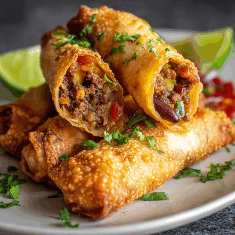 Mexican Eggrolls with Chorizo & Chipotle Beans