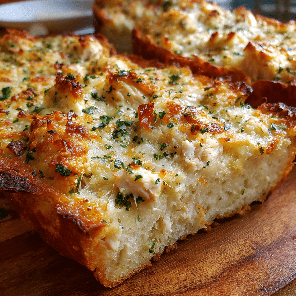 Cheesy Chicken Garlic Bread