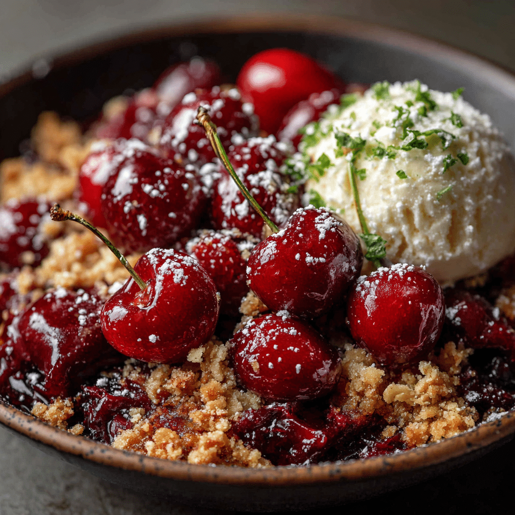 Cherry Crumble with Fresh Summer Cherries