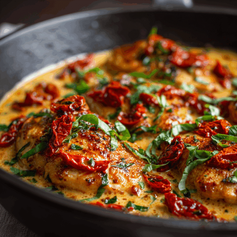 Creamy Sun Dried Tomato Chicken Skillet