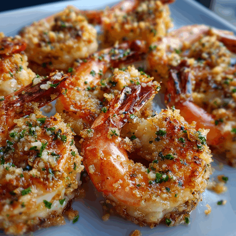 Crispy Baked Shrimp with Garlic Parmesan Topping