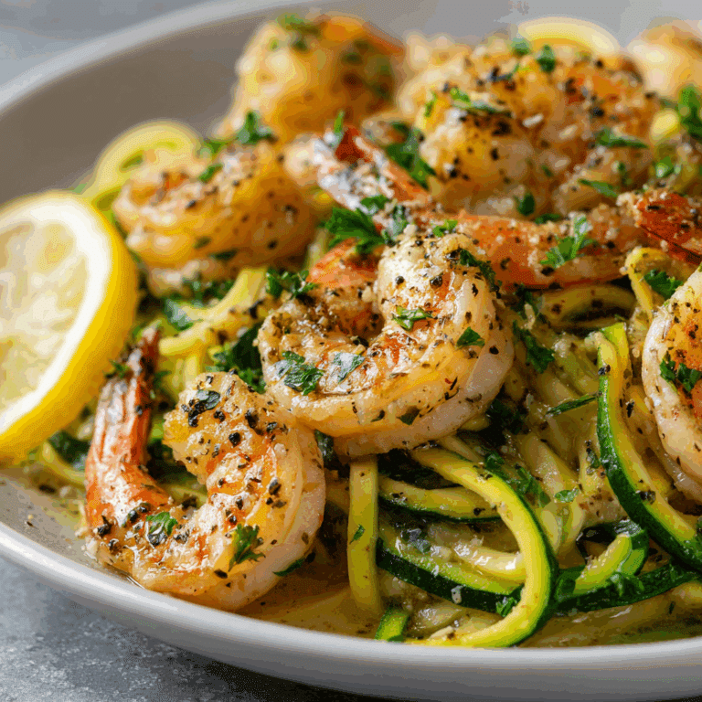 Lemon Garlic Butter Shrimp with Zoodles