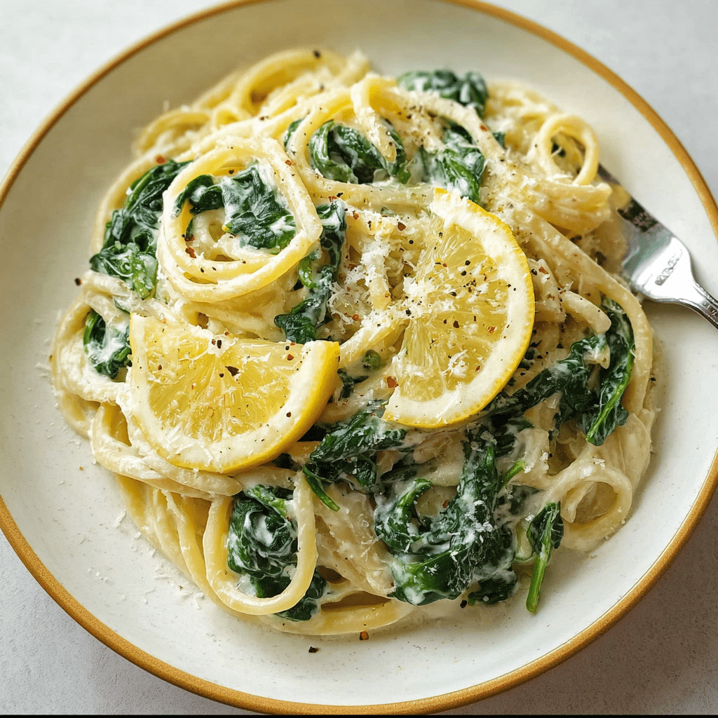 Lemon Ricotta Pasta with Spinach