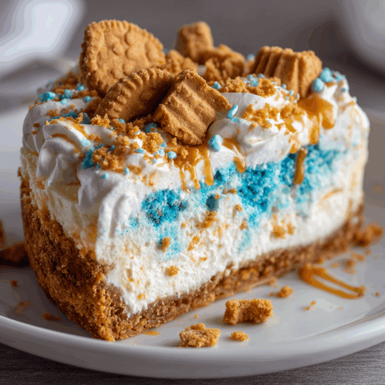 No Bake Cookie Monster Cheesecake