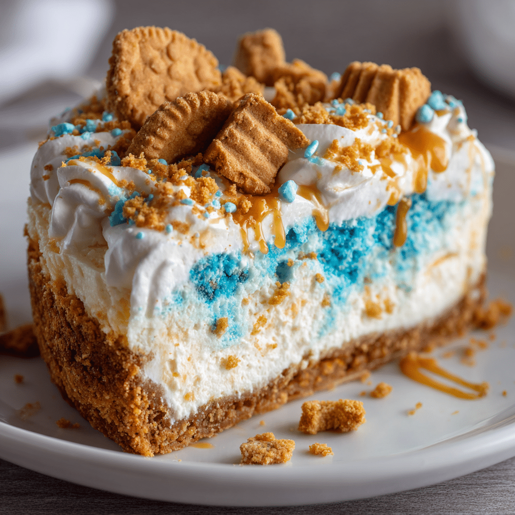 No Bake Cookie Monster Cheesecake