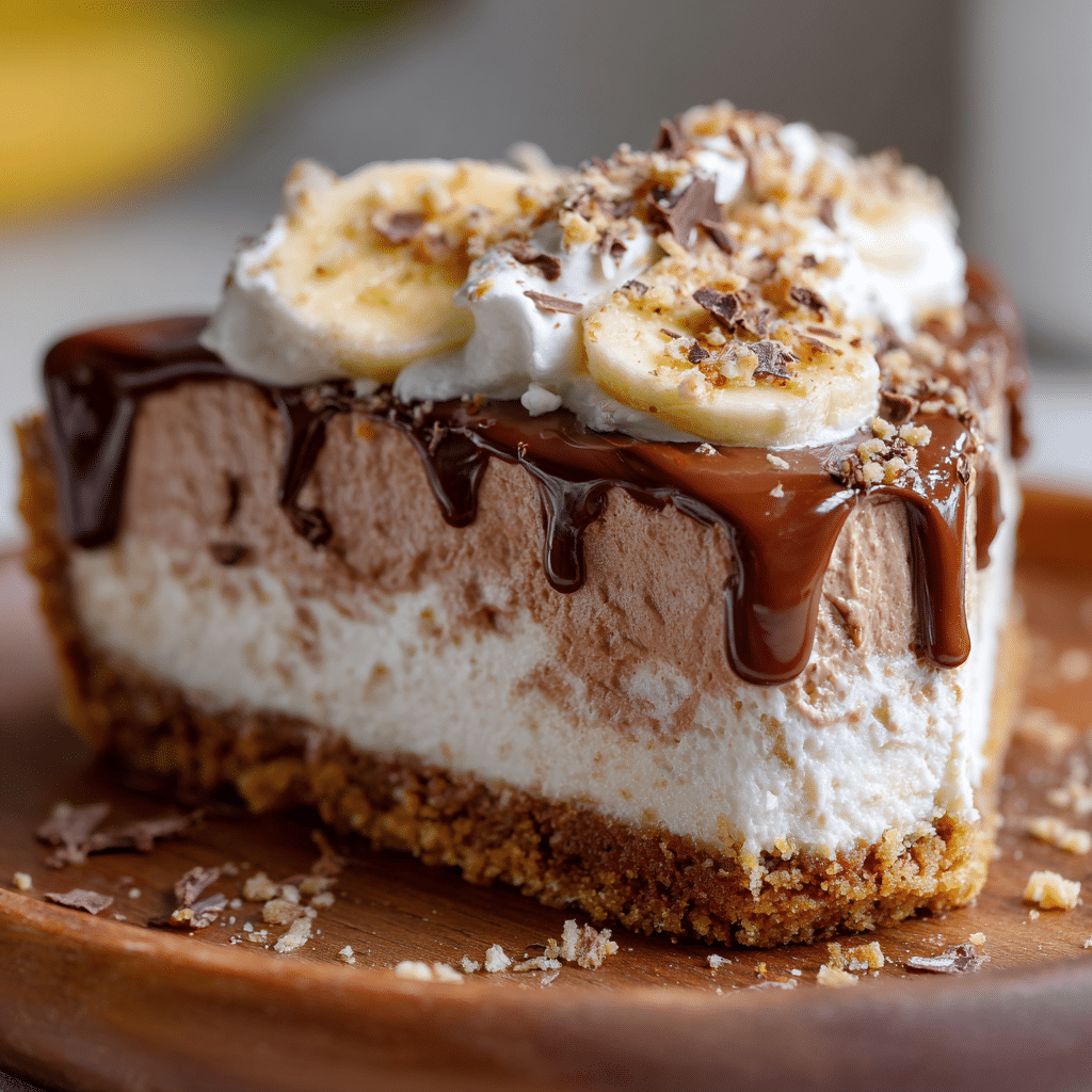 No Bake Nutella Banana Cheesecake
