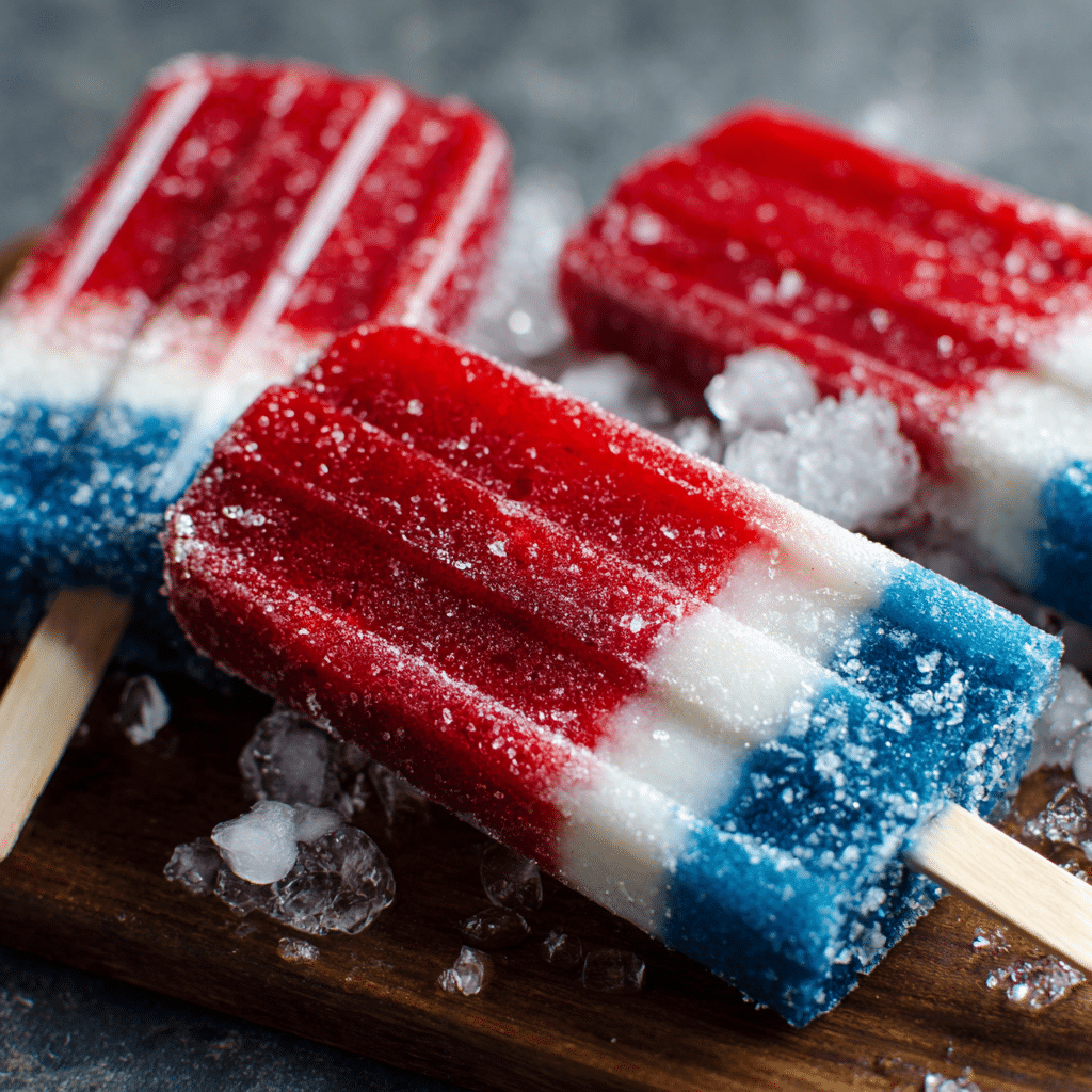 Red White and Blue Firecracker Popsicles