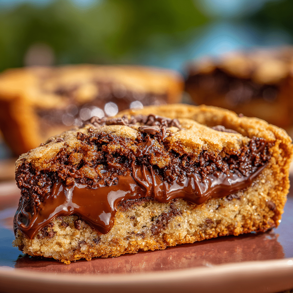 Nutella Stuffed Cookie Pie