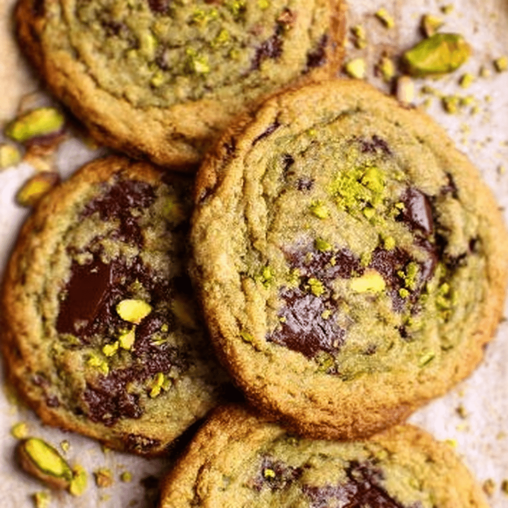 Pistachio Chocolate Chunk Cookies