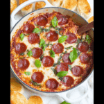 Pizza Dip with Pepperoni Toppings