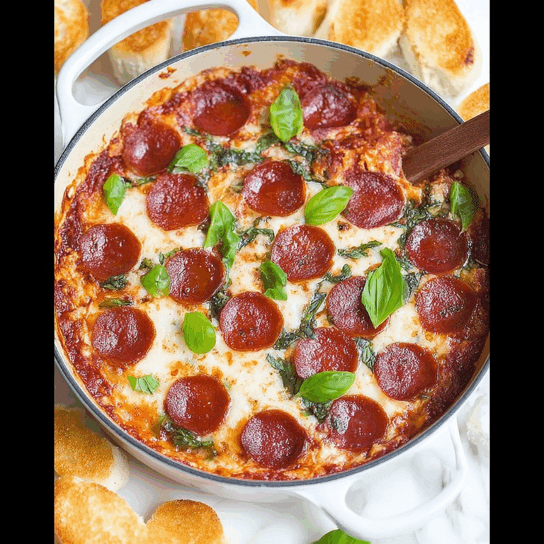 Pizza Dip with Pepperoni Toppings