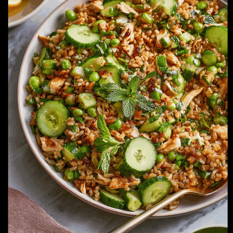 Rice Chicken Salad with Lemon Tahini