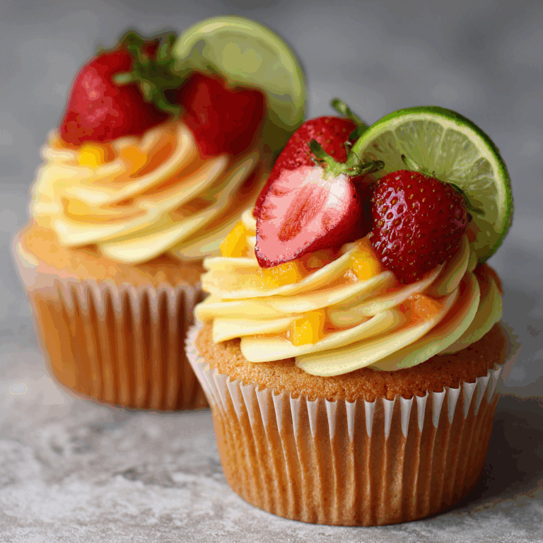 Strawberry Mango Margarita Cupcakes