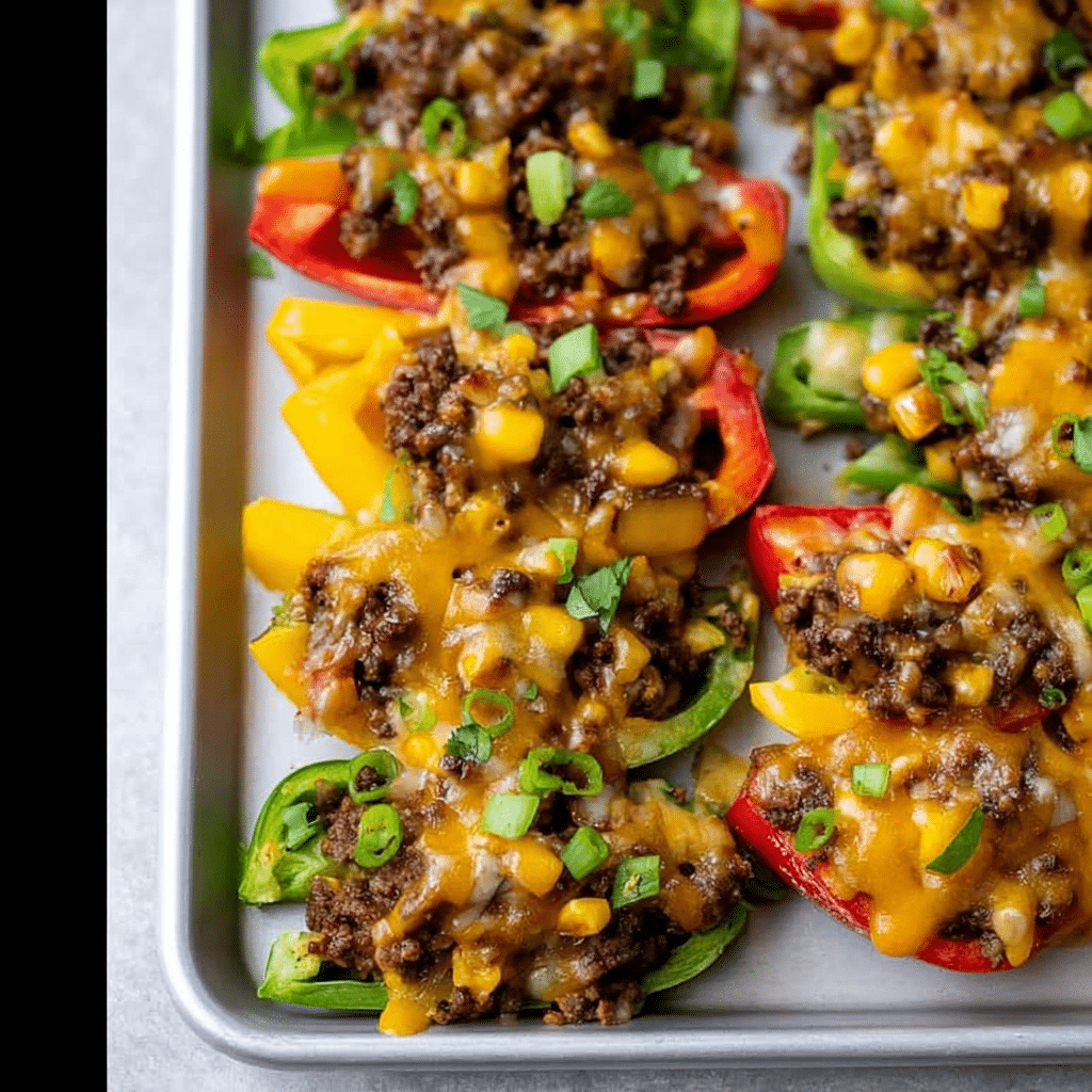 Bell Pepper Nachos with Taco Beef