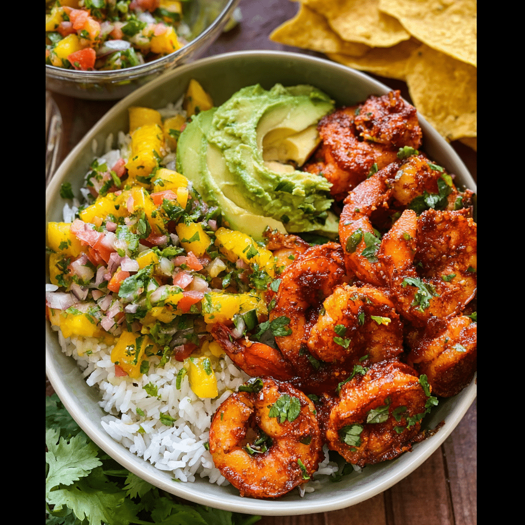 Chili Lime Shrimp Bowls with Salsa