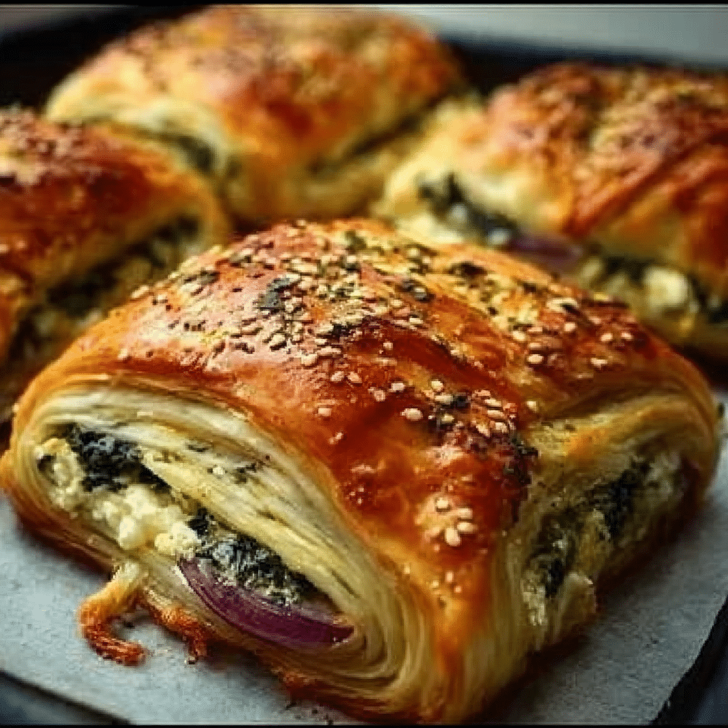 Feta and Red Onion Plait