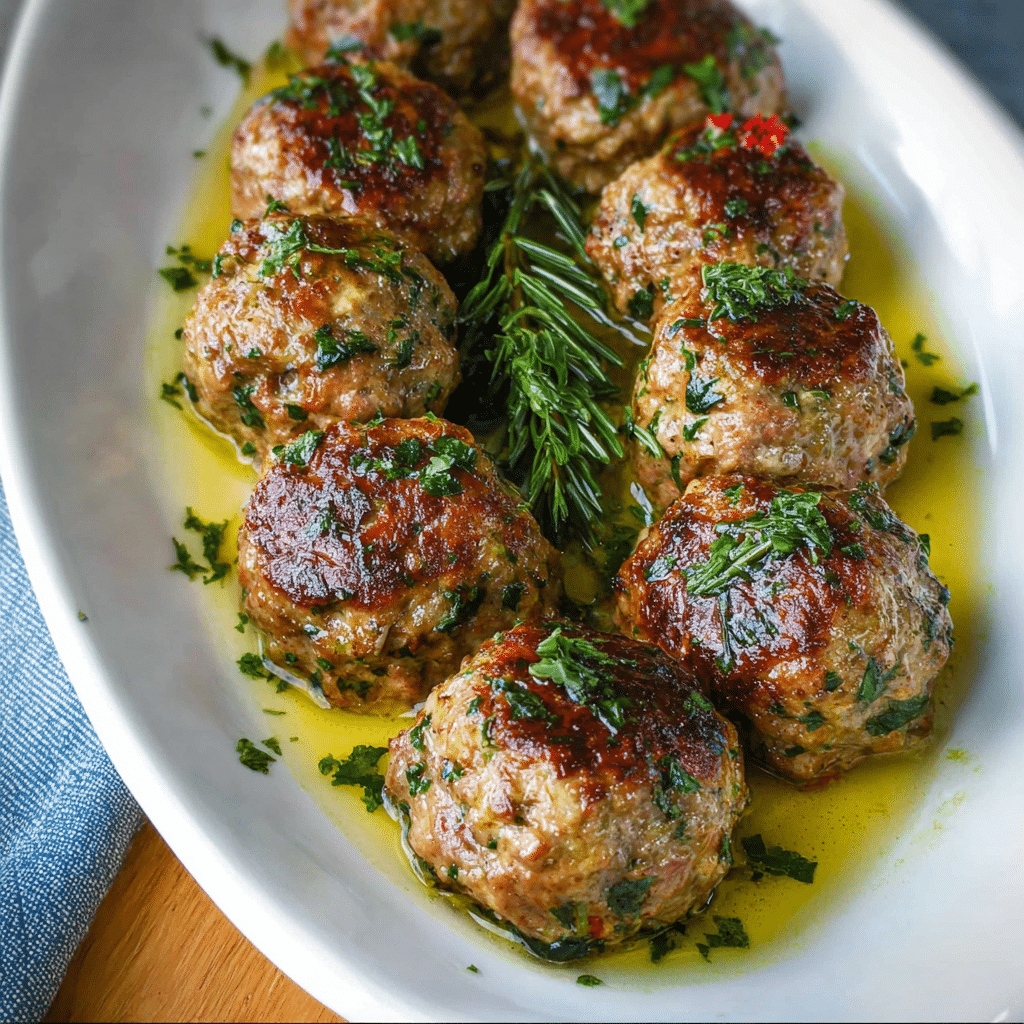 Greek Turkey Meatballs with Fresh Herbs