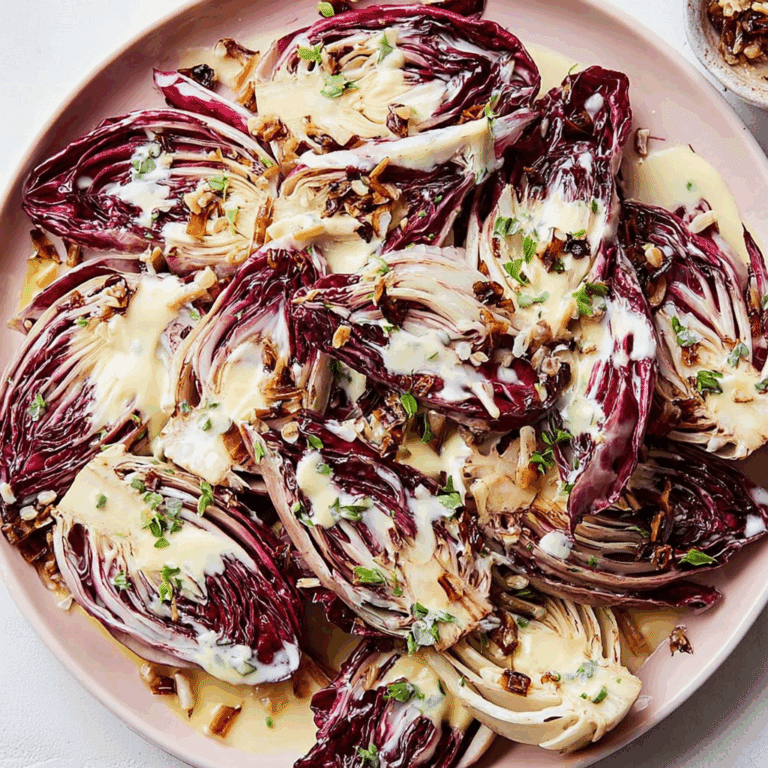 Grilled Radicchio Salad with Crème Fraîche Vinaigrette