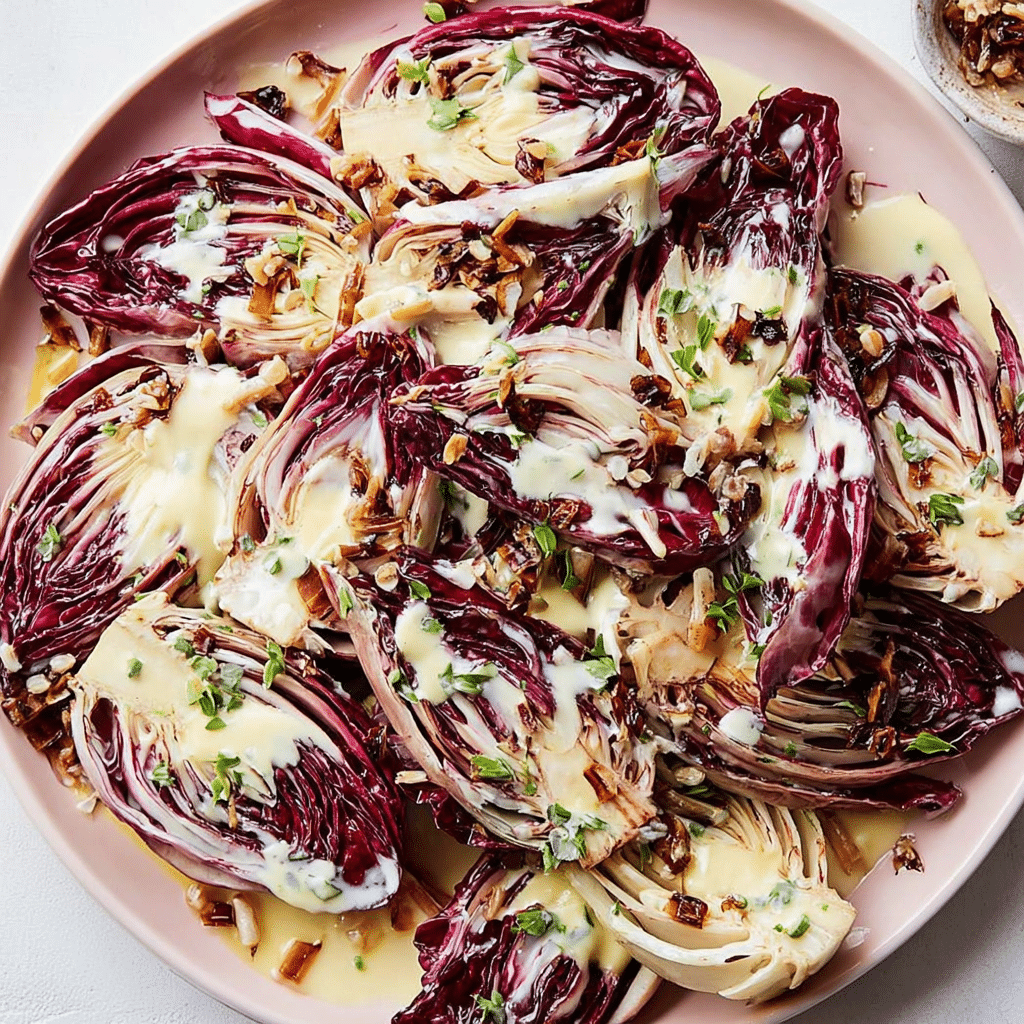 Grilled Radicchio Salad with Crème Fraîche Vinaigrette