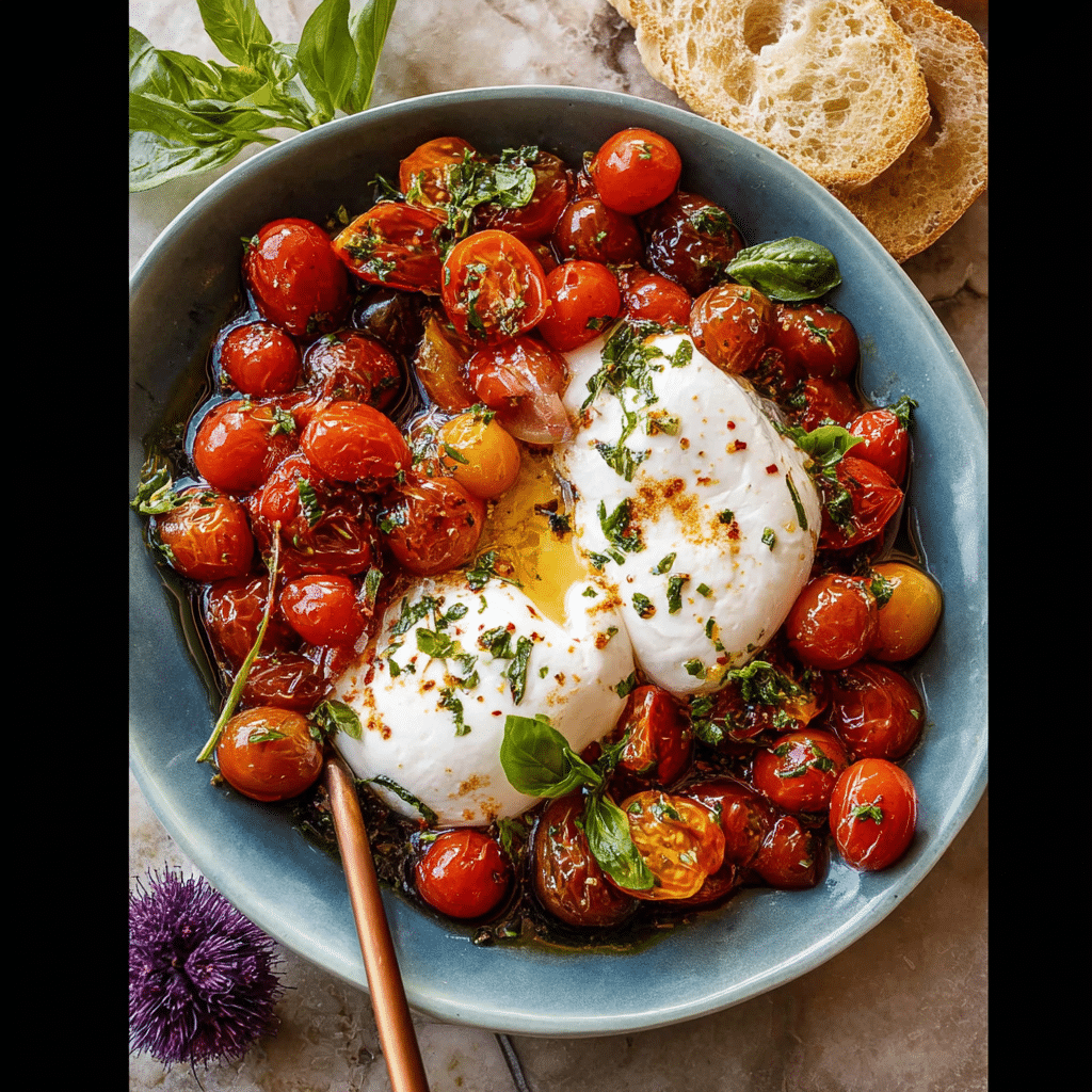 Marinated Cherry Tomatoes with Burrata