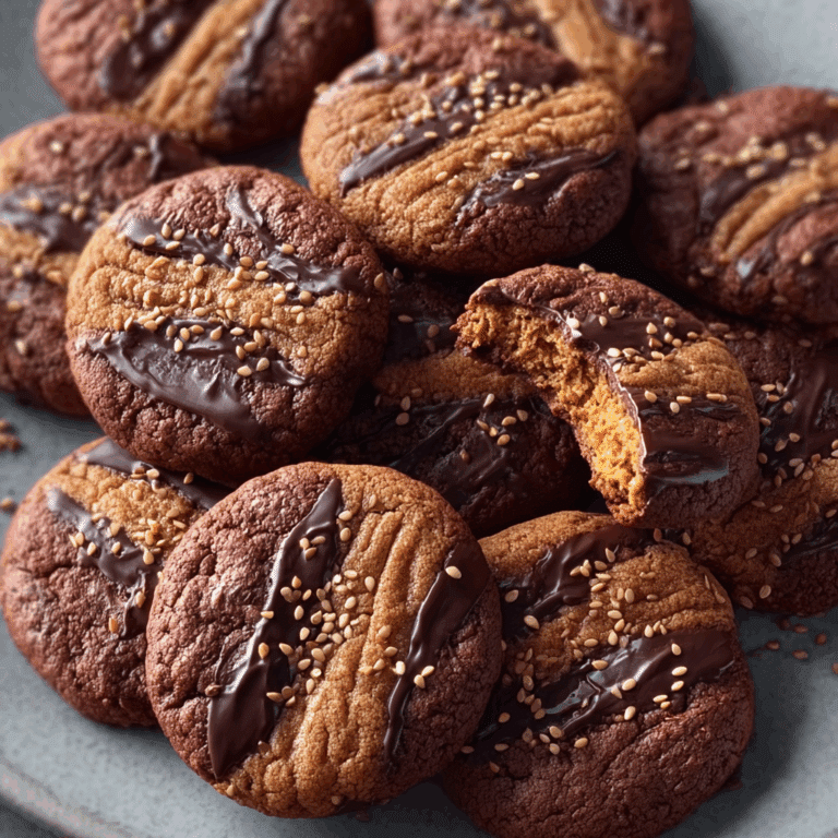 Miso Peanut Butter Cookies with Chocolate and Sesame Seeds
