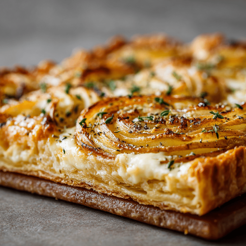 Pear and Cheddar Puff Pastry Tart