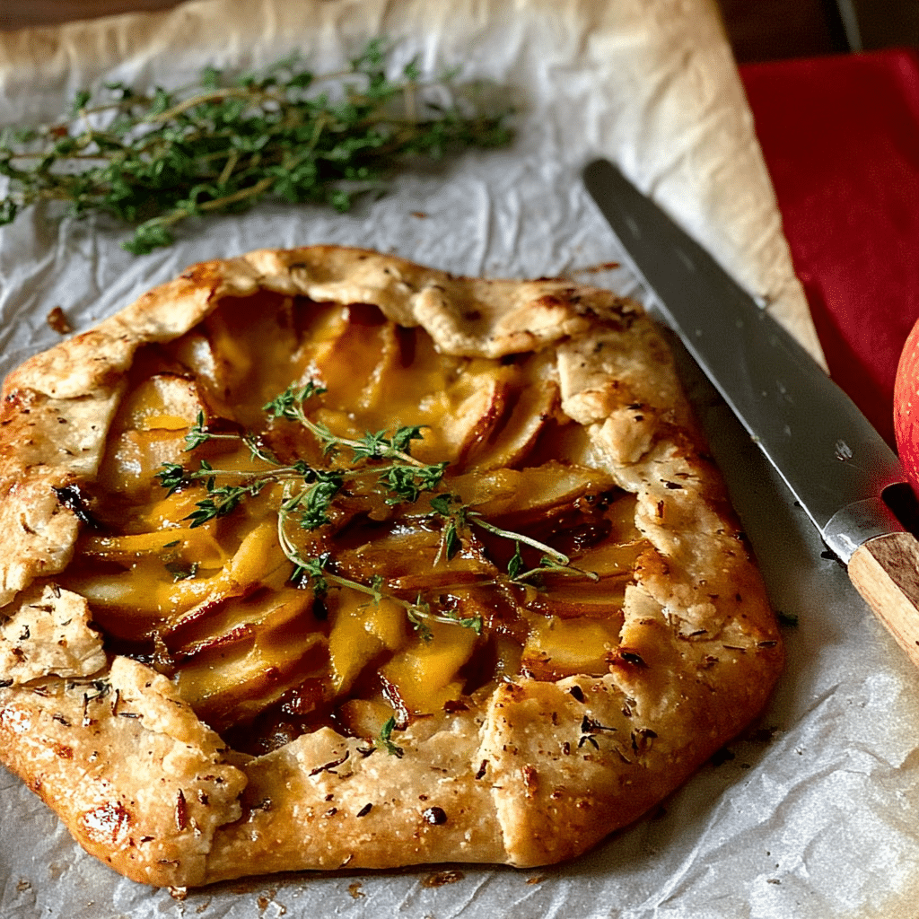 Rustic Apple Cheddar Galette with Fresh Thyme