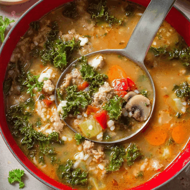 Turkey Kale Mushroom Soup