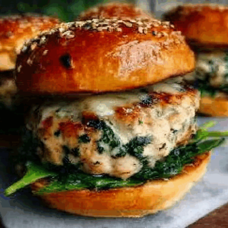 White Cheddar Spinach Chicken Burgers