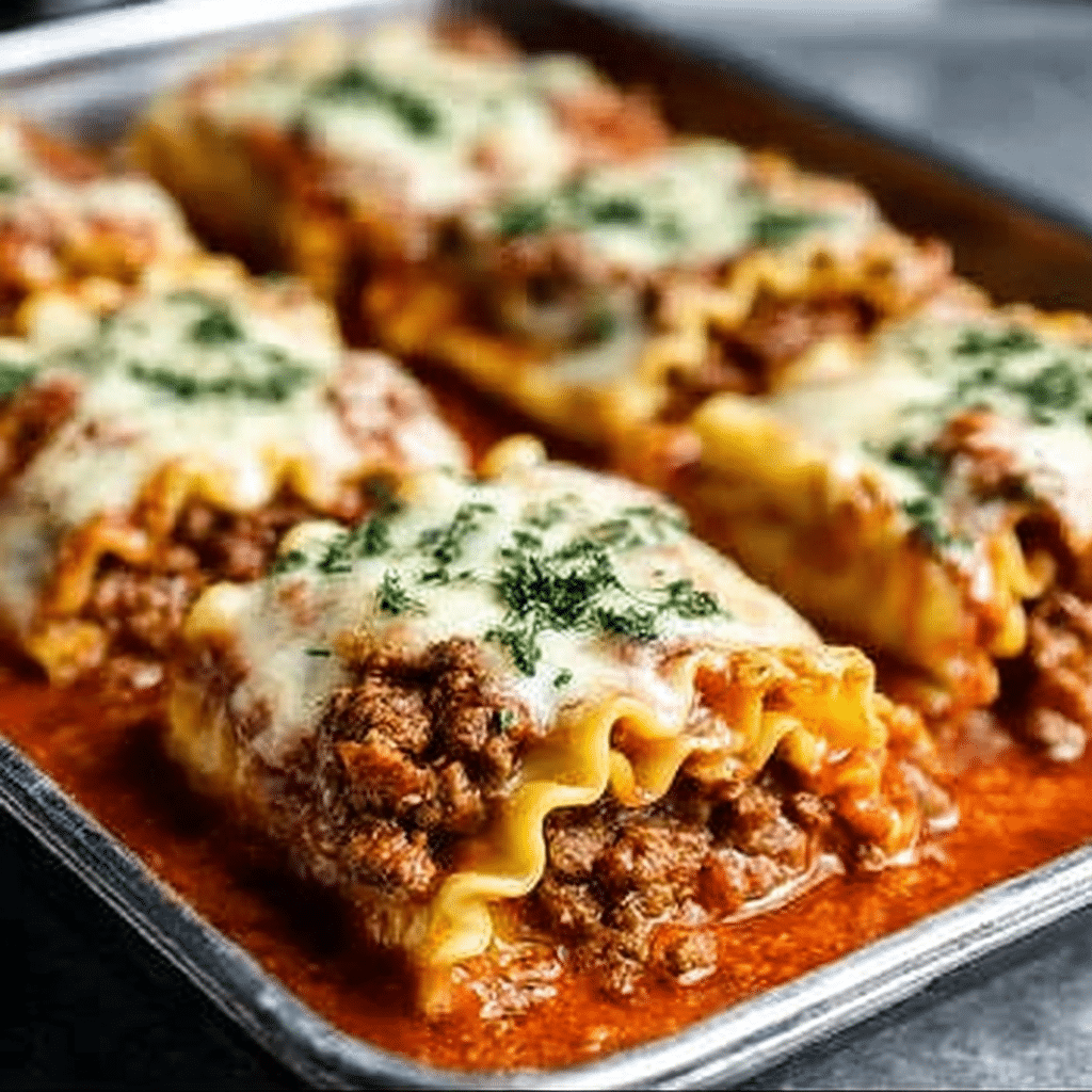Cheesy Beef Lasagna Rolls