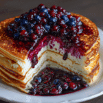 Cottage Cheese Pancake with Blueberry Collagen Jelly