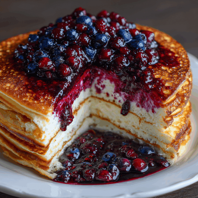 Cottage Cheese Pancake with Blueberry Collagen Jelly