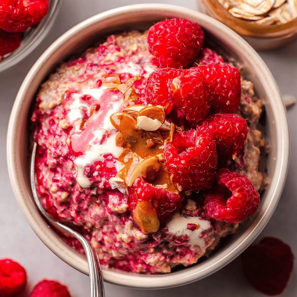 Creamy Raspberry Overnight Oats