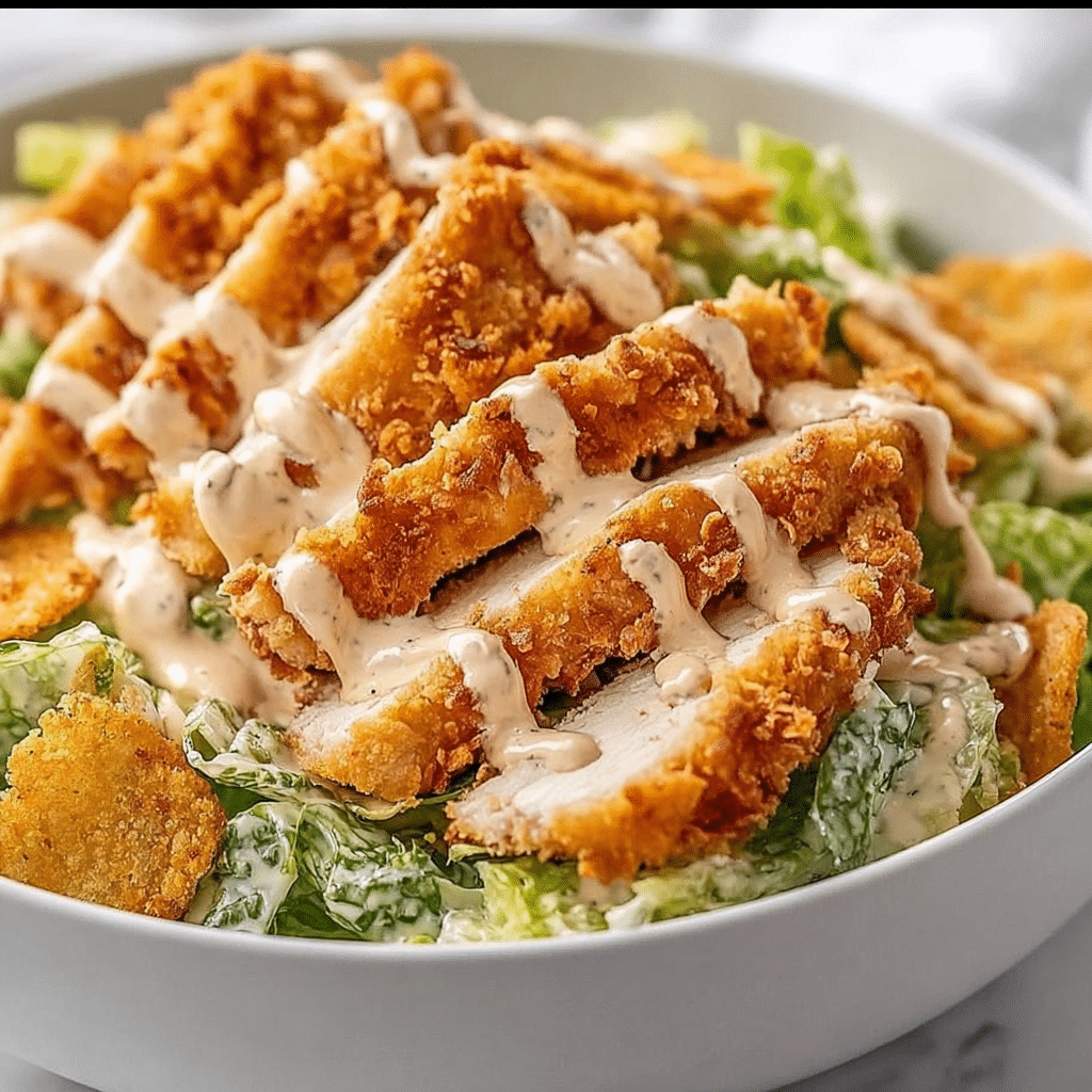 Crispy Chicken Caesar Salad & Chips