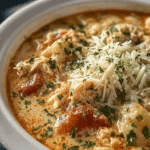 Crock Pot Creamy Chicken Parmesan Soup