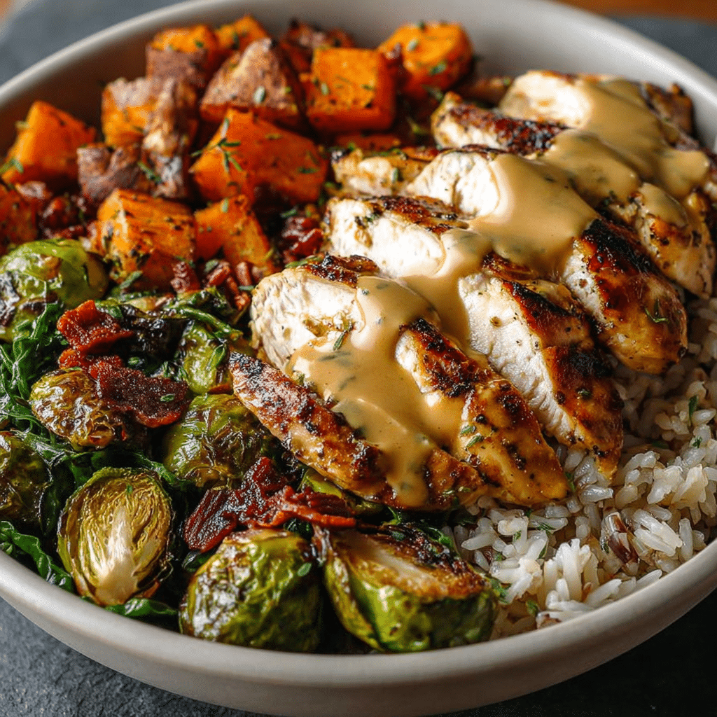 Maple Dijon Chicken Harvest Bowls