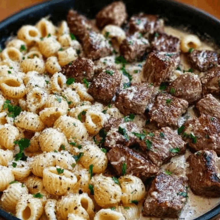 Garlic Butter Steak Bites & Parmesan Alfredo Shells – A Flavorful Feast!