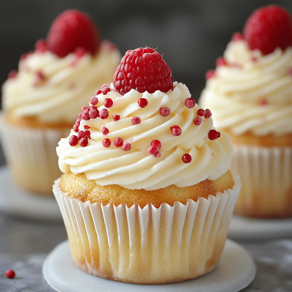 White Chocolate Raspberry Cupcakes